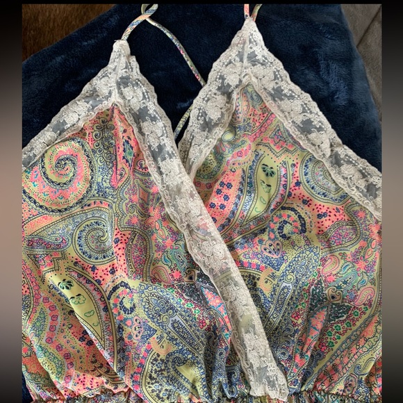 Poema Romper Paisley Print Bright Colors SIZE L - Picture 8 of 12